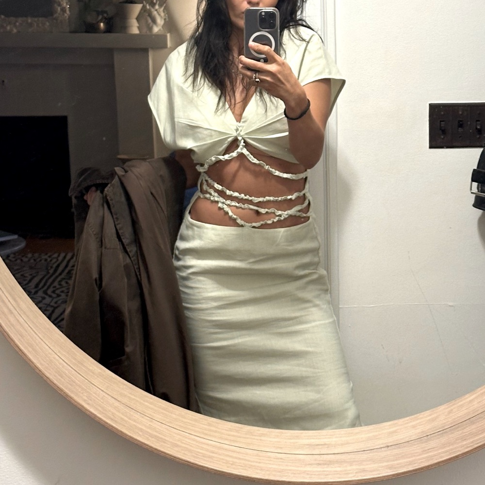 Christopher Esber cream linen dress - worn for a couple hours- NWT size EU10